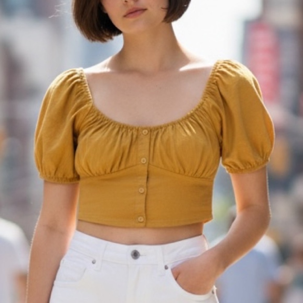🟢Nwt I Joah mustard, yellow  top